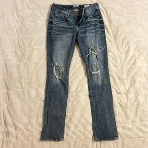 Buckle Departwest Seeker Taper Stretch Jeans Distressed Women’s Size 28 Blue